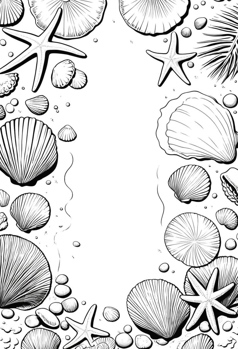 Seaside Fun — free printable coloring page to download and print