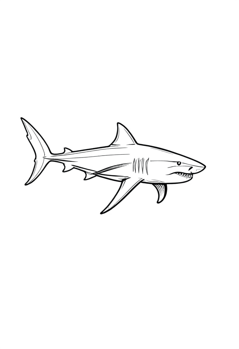Shark Ahoy — free printable coloring page to download and print