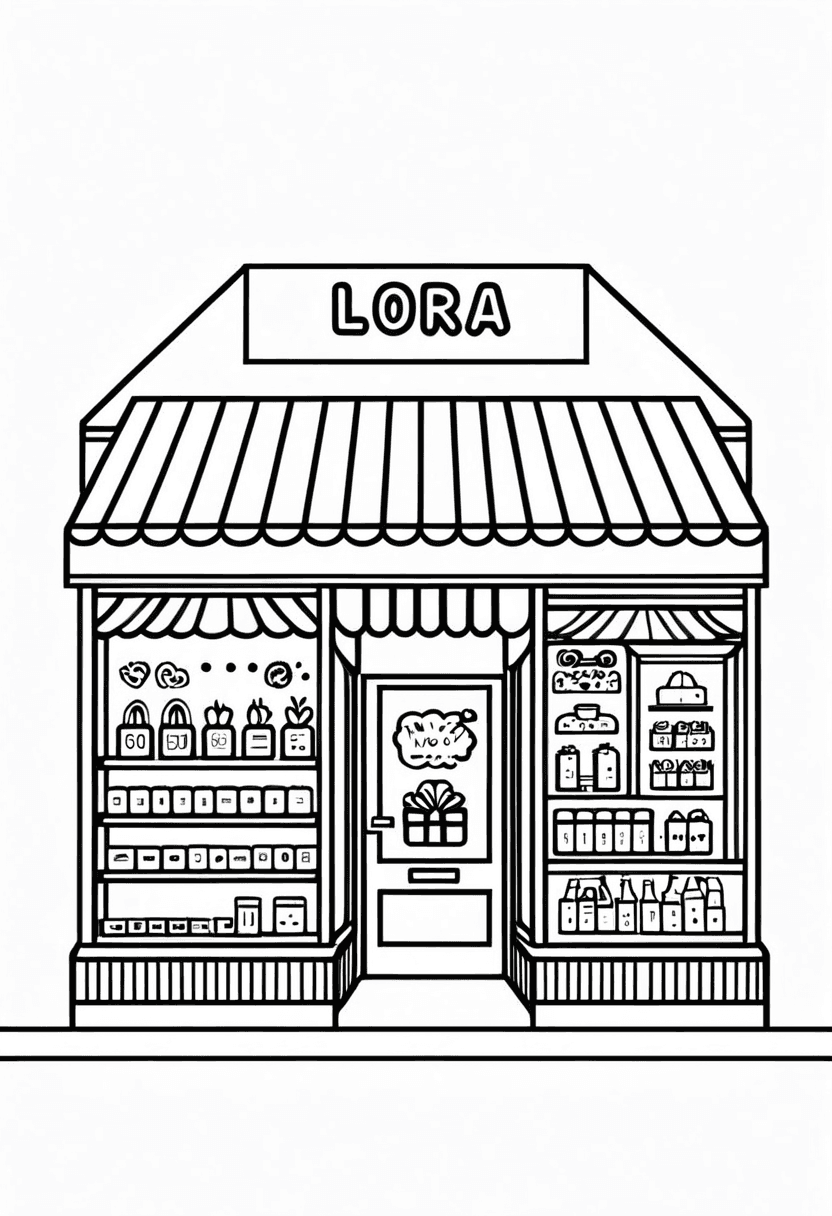 Shop Illustrated — free printable coloring page to download and print