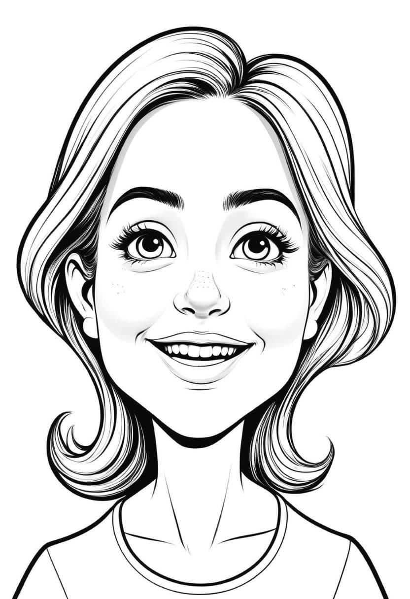 Smiling Girl — free printable coloring page to download and print