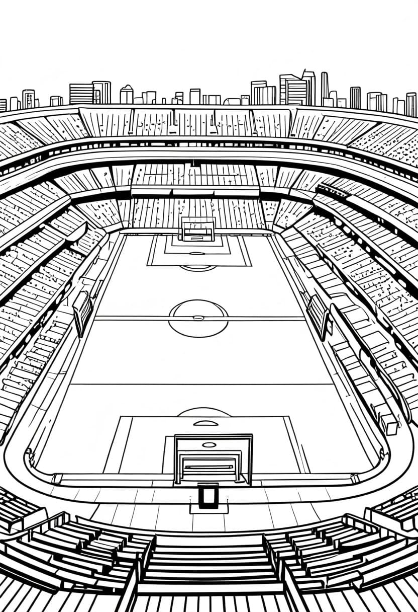 Soccer Stadium — free printable coloring page to download and print