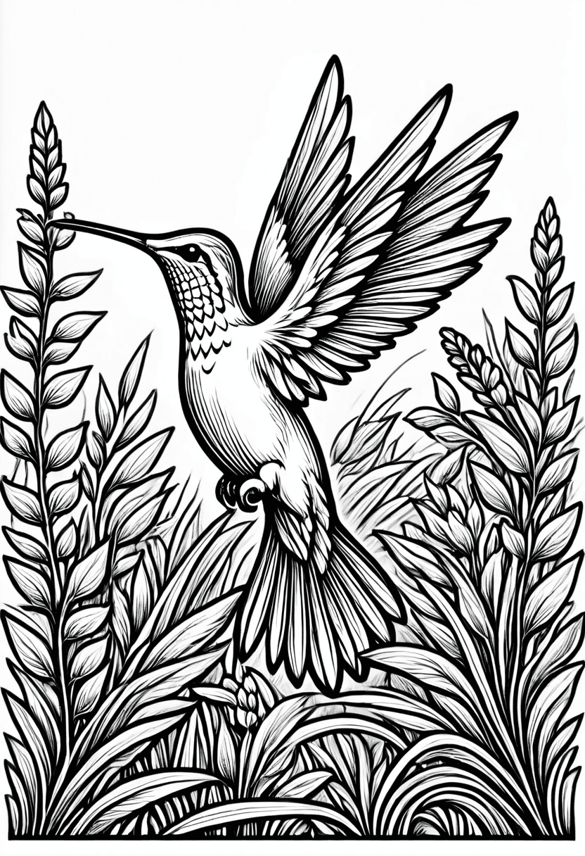 Songbird in the Wild — free printable coloring page to download and print