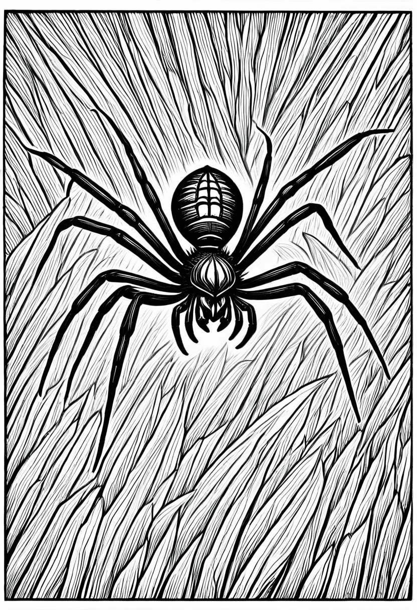 Spiders Web — free printable coloring page to download and print