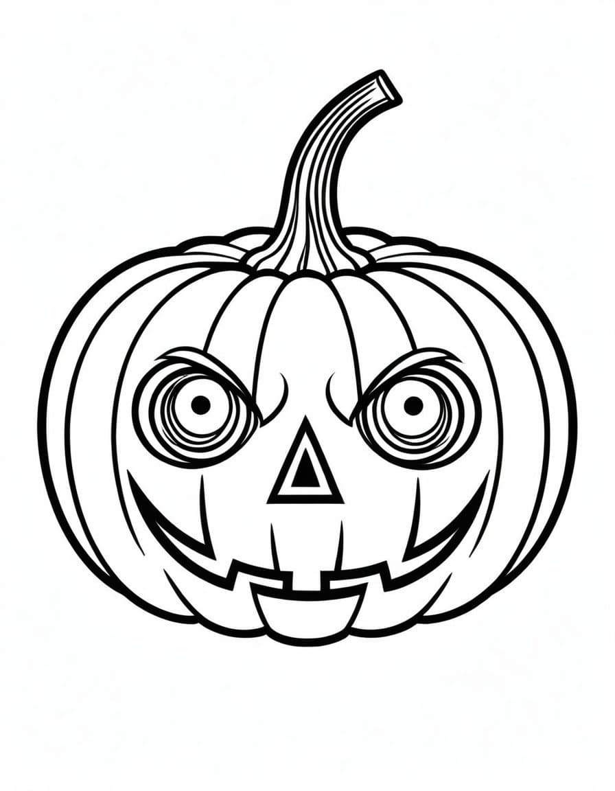 Spooky Halloween Pumpkin Face — free printable coloring page to download and print
