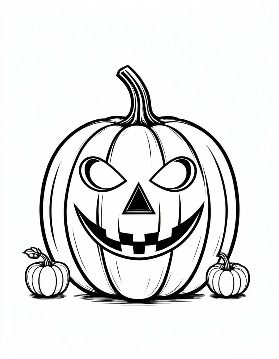 Spooky Halloween Pumpkin Image — free printable coloring page to download and print