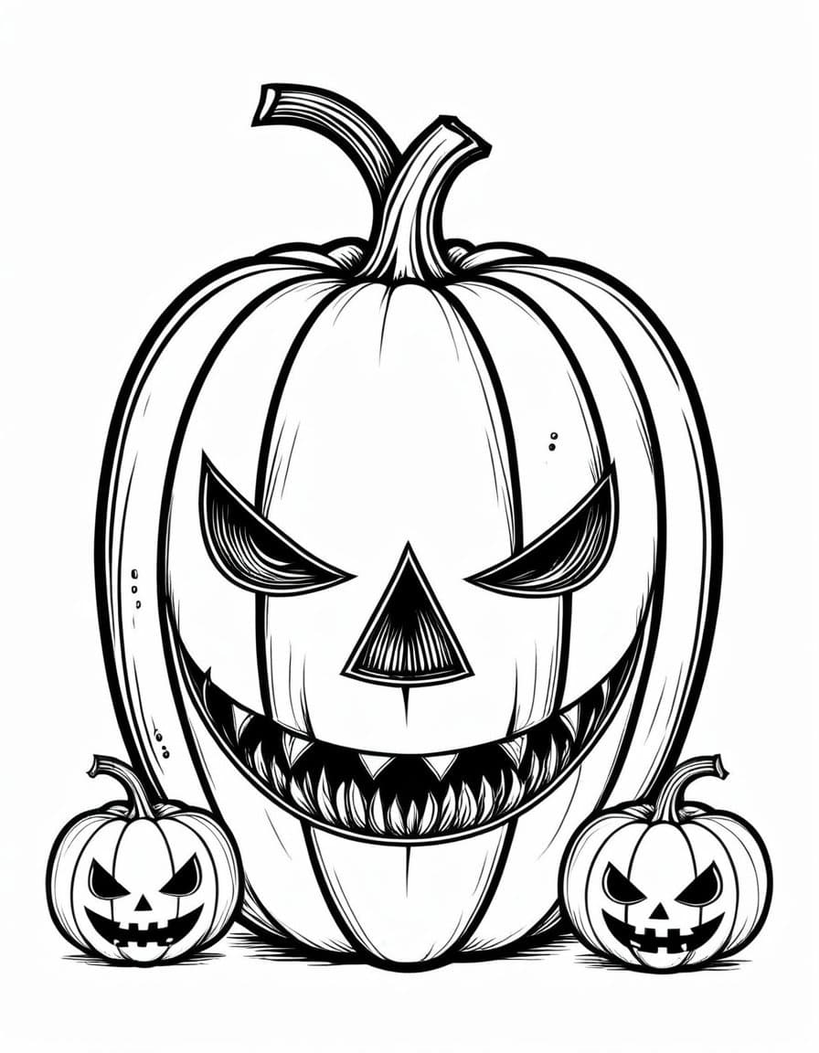 Spooky Pumpkin Carving Guide — free printable coloring page to download and print