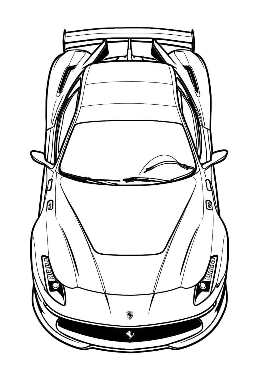Sports Car Showcase — free printable coloring page to download and print