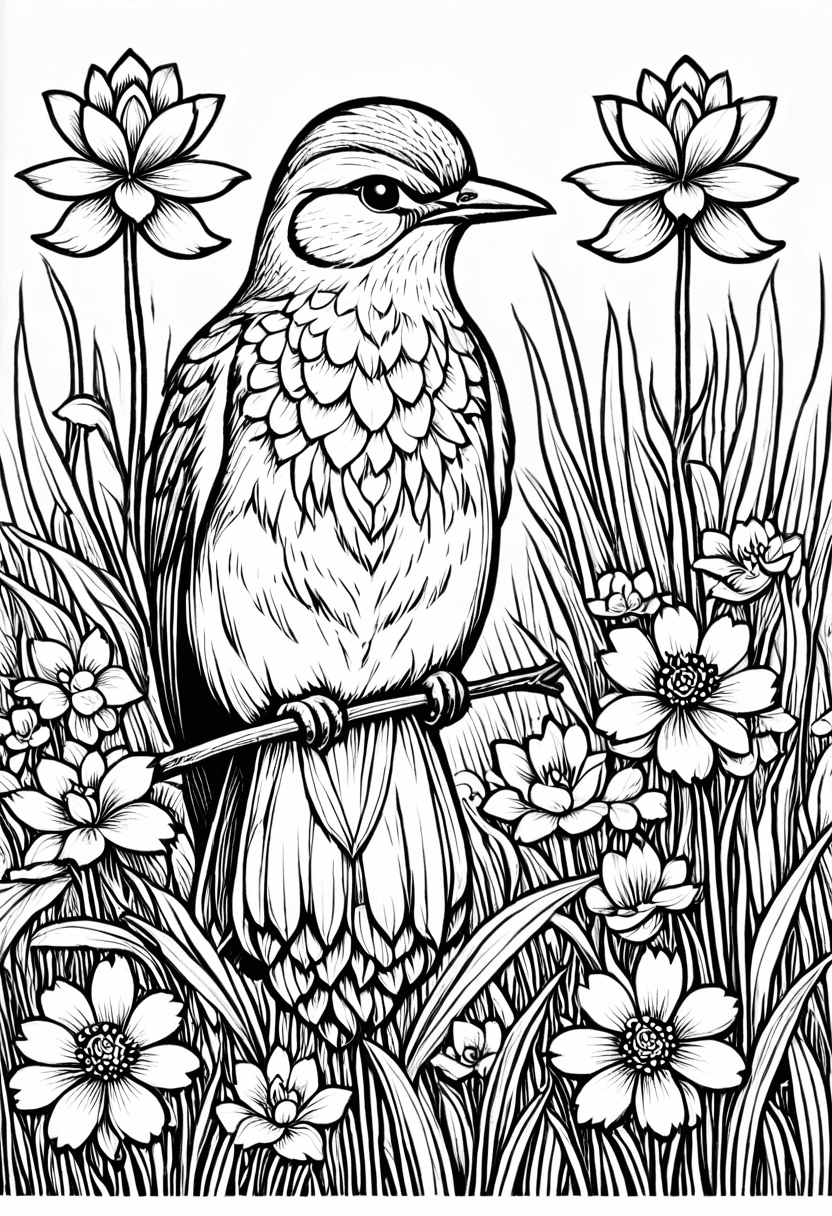 Spring Bloom — free printable coloring page to download and print