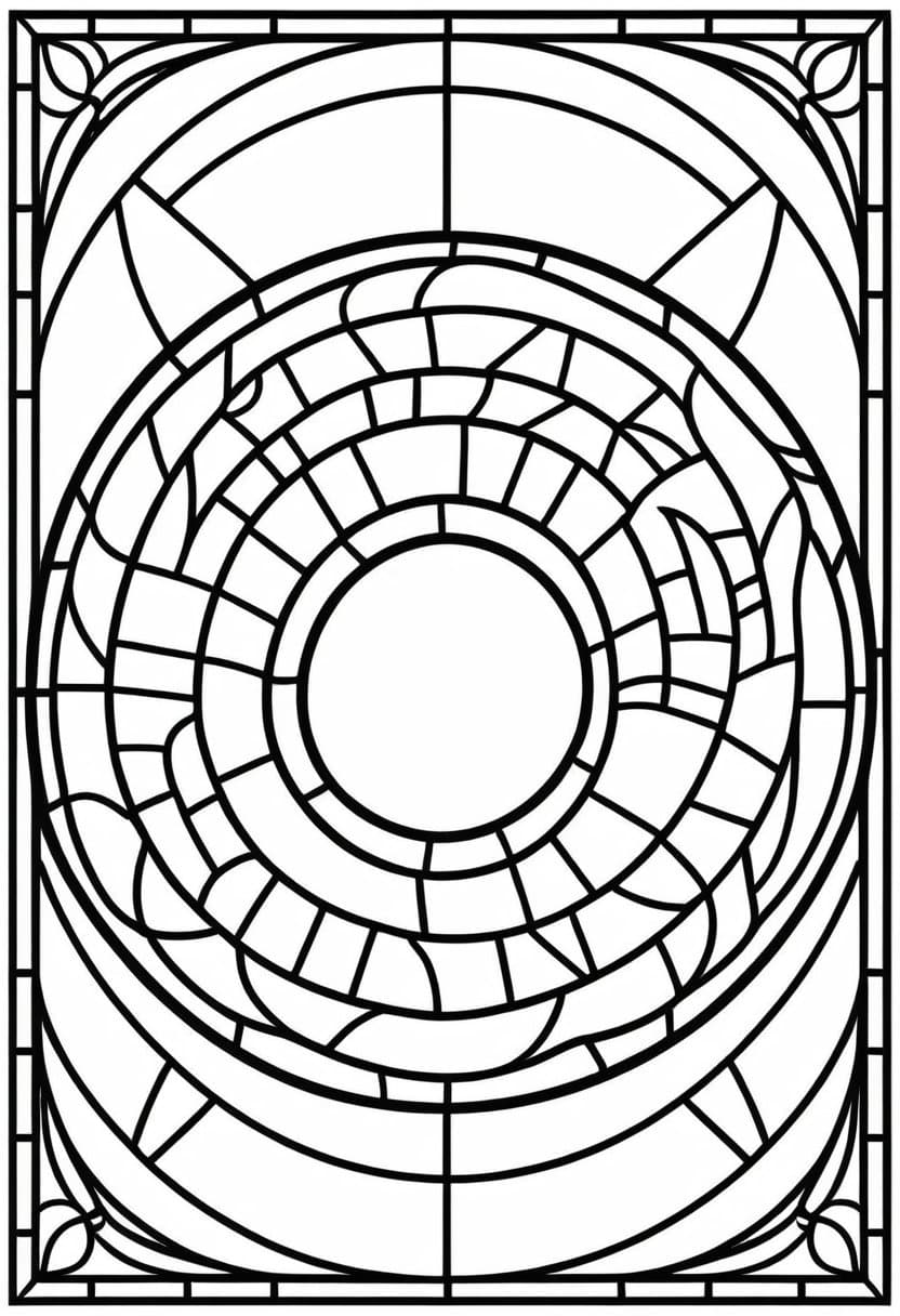 Stained Glass Round Art — free printable coloring page to download and print