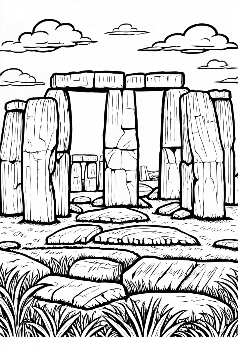 Stonehenge — free printable coloring page to download and print