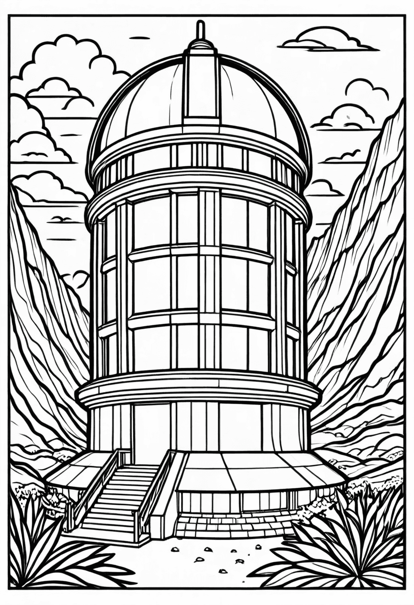Strange Tower Sights — free printable coloring page to download and print