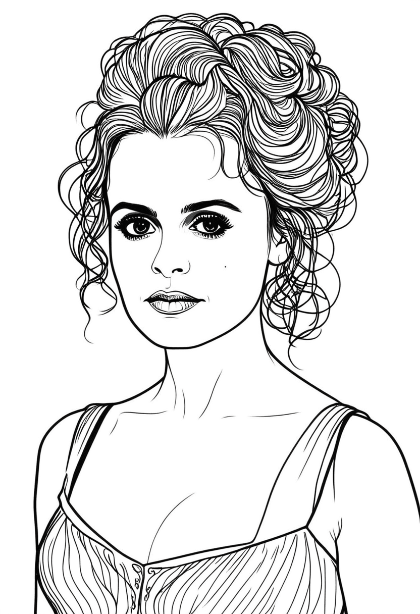Stylish Portrait — free printable coloring page to download and print