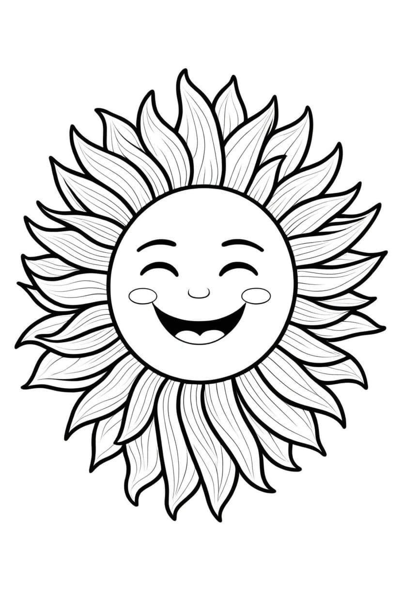 Sunny Day Smiles — free printable coloring page to download and print