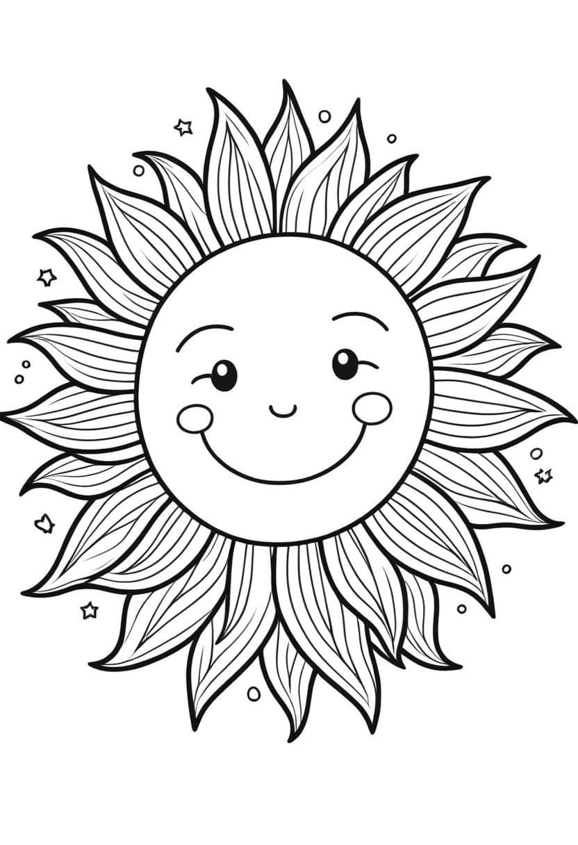 Sunny Smiles — free printable coloring page to download and print