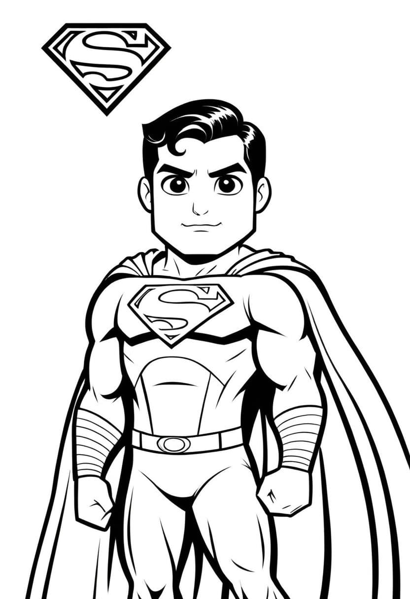 Superman Fun — free printable coloring page to download and print