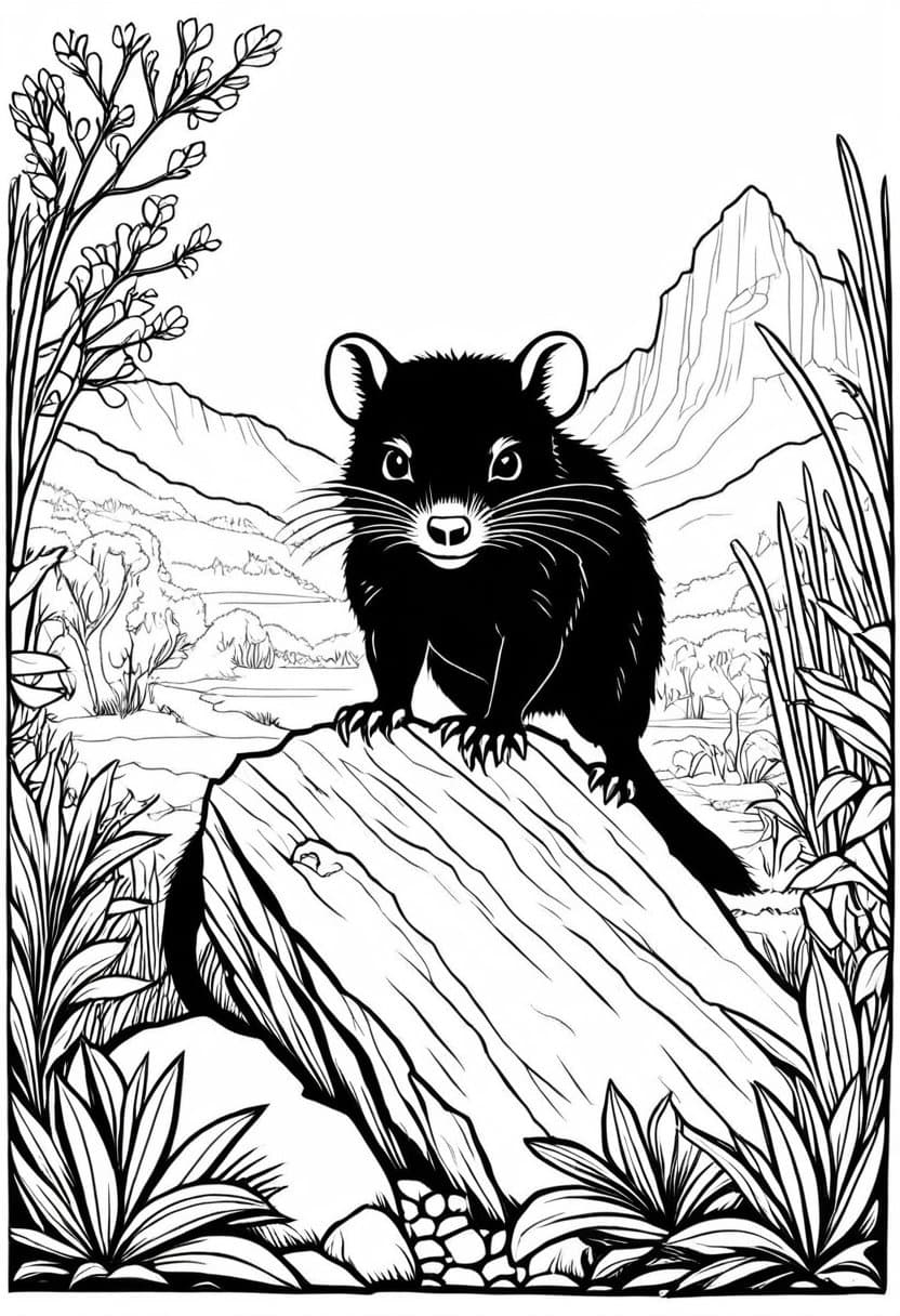 Tassies Wildlife — free printable coloring page to download and print