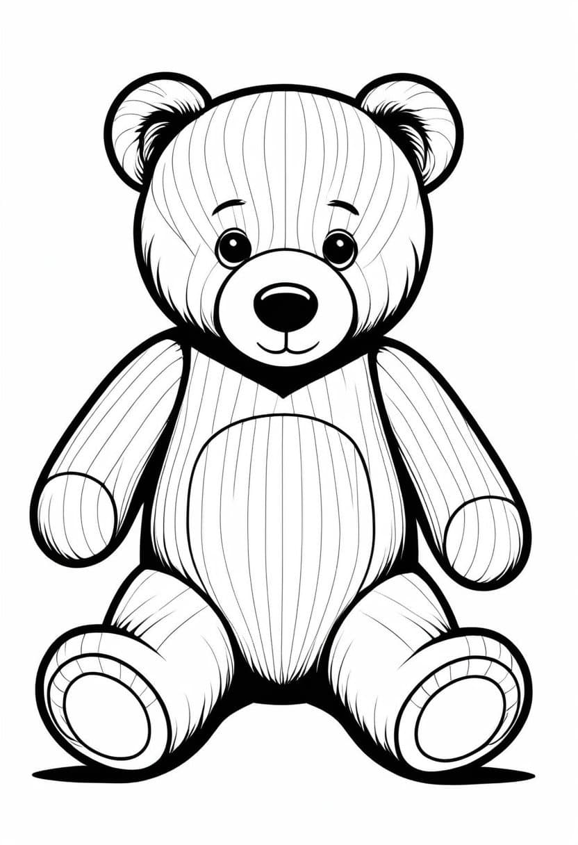 Teddy Bear — free printable coloring page to download and print
