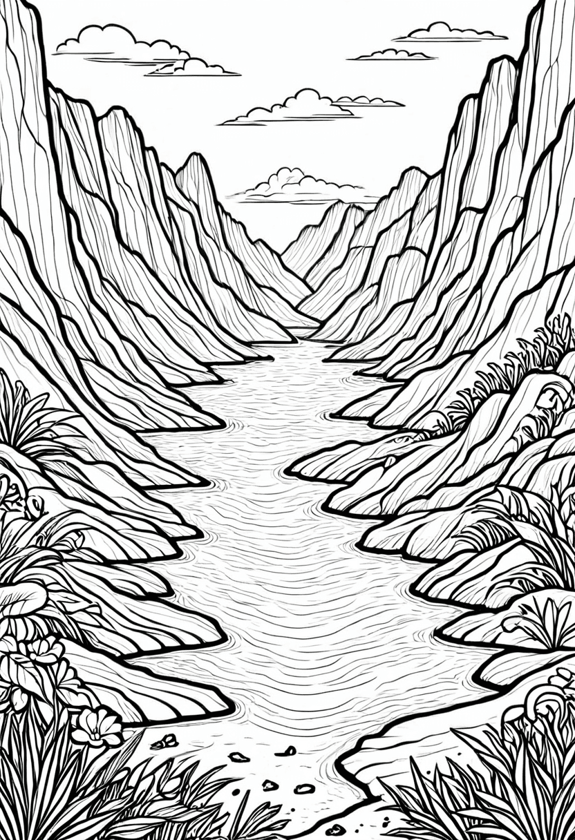 The Narrow Passage — free printable coloring page to download and print