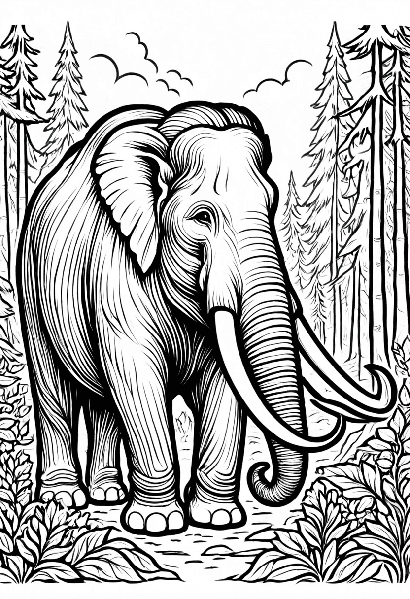 The Elephants Path — free printable coloring page to download and print
