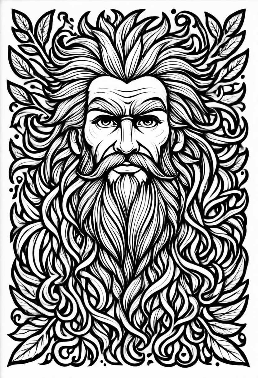 The Sages Gaze — free printable coloring page to download and print