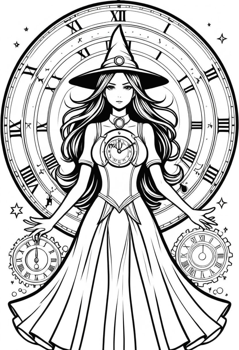 Timekeeper Mage — free printable coloring page to download and print