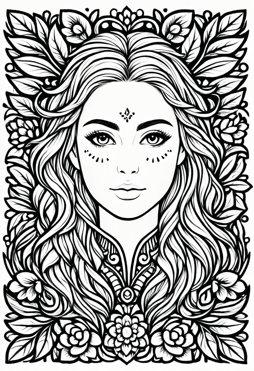 Timeless Beauty — free printable coloring page to download and print