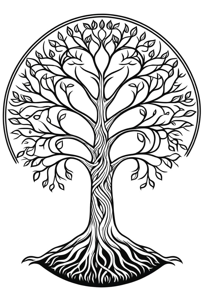 Tree of Life — free printable coloring page to download and print