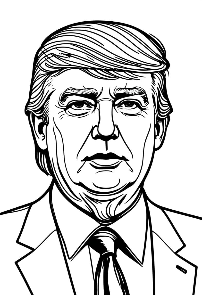 Trump Cartoon Candidate — free printable coloring page to download and print