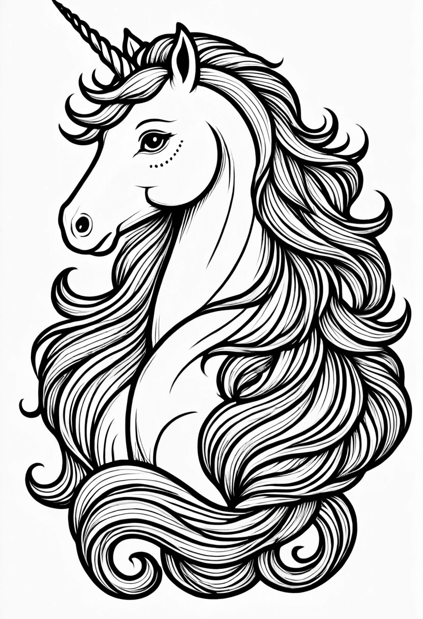 Unicorn Charm — free printable coloring page to download and print