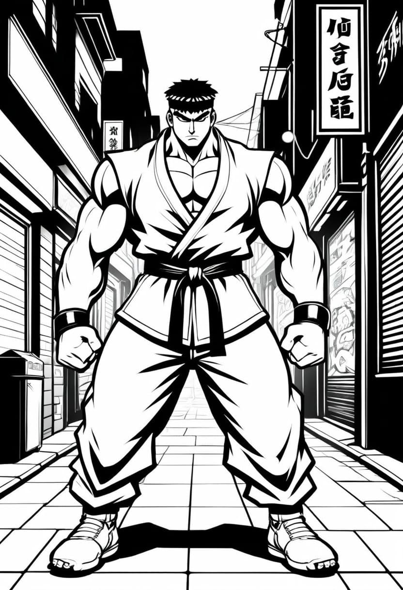 Urban Martial Artist — free printable coloring page to download and print