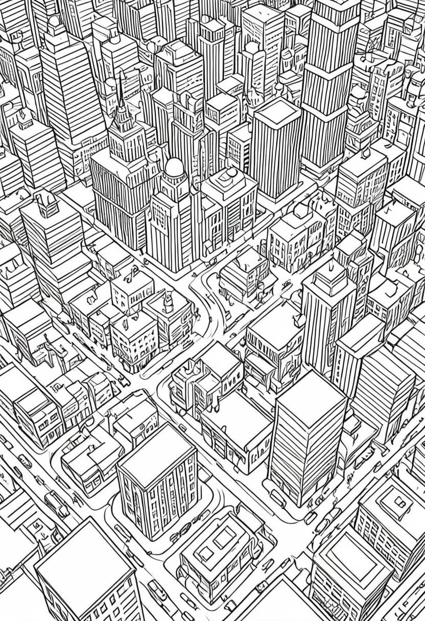 Urban Sketch Pad — free printable coloring page to download and print