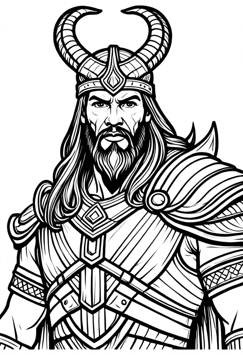 Viking Warrior Unleashed — free printable coloring page to download and print