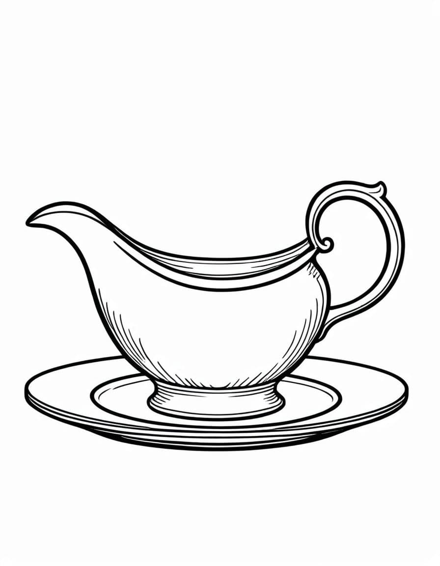 Vintage Teapot Art — free printable coloring page to download and print