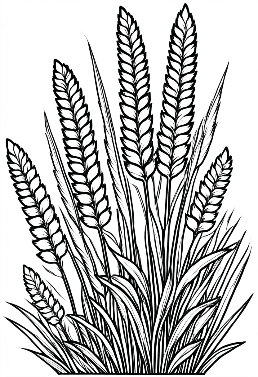 Wheat Harvest — free printable coloring page to download and print