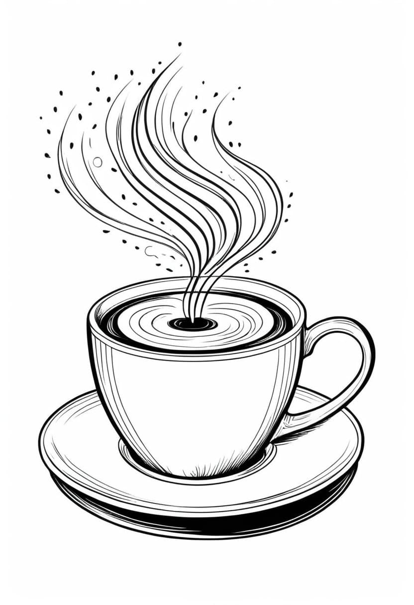 Whirling Java Escape — free printable coloring page to download and print
