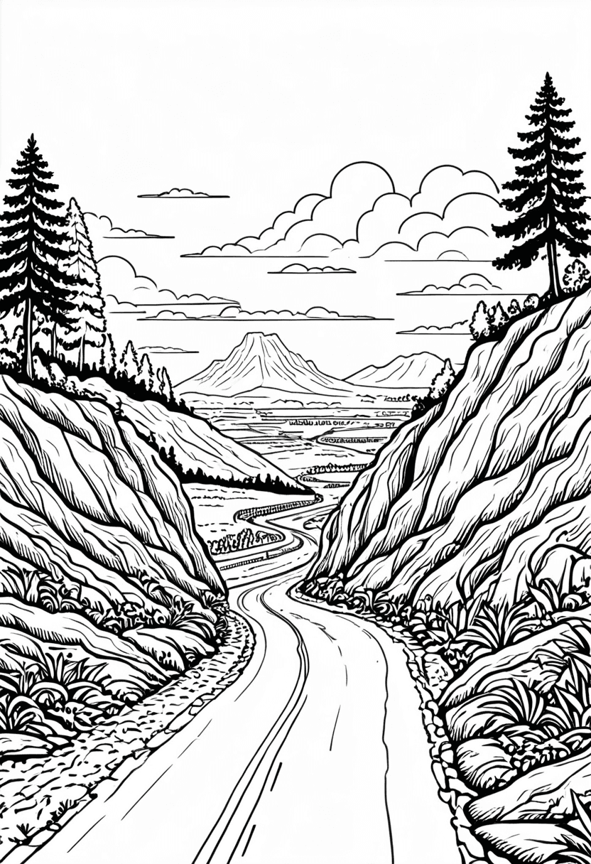 Wild Roads Await — free printable coloring page to download and print