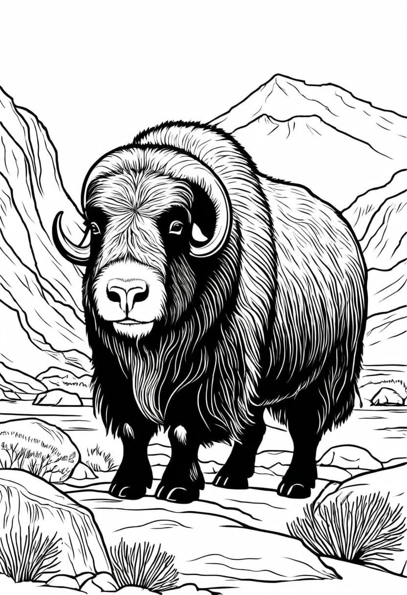 Wild West Buffalo — free printable coloring page to download and print