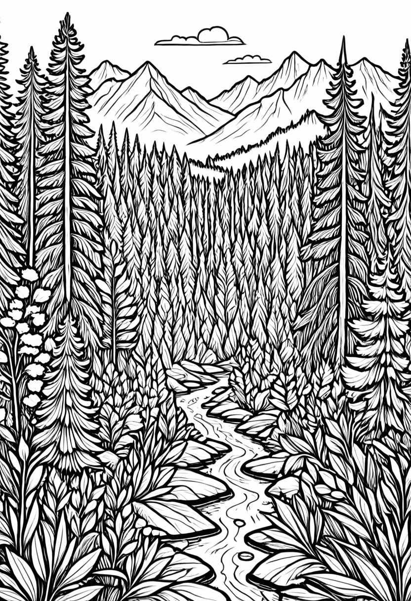 Wilderness Adventure — free printable coloring page to download and print
