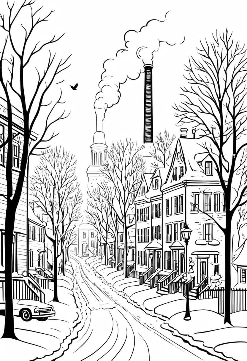 Winter Wonderland 01 — free printable coloring page to download and print