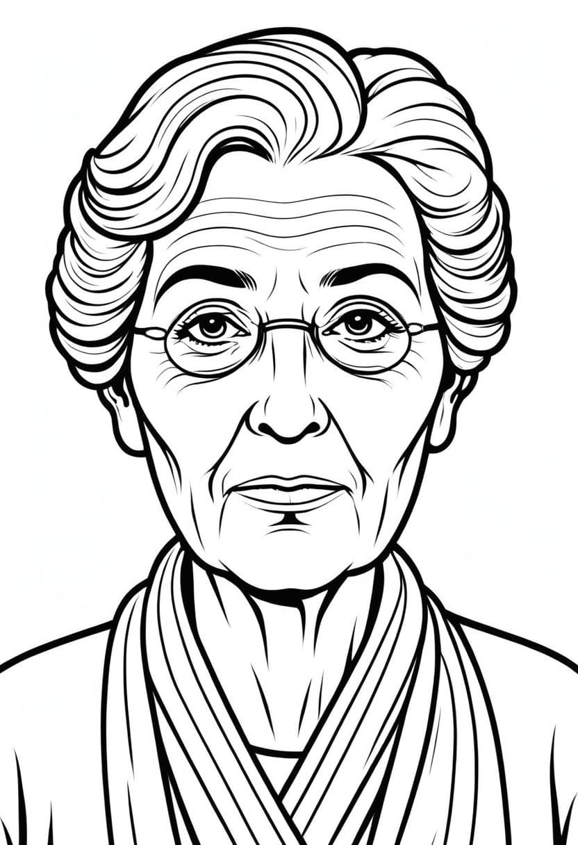 Wise Woman — free printable coloring page to download and print