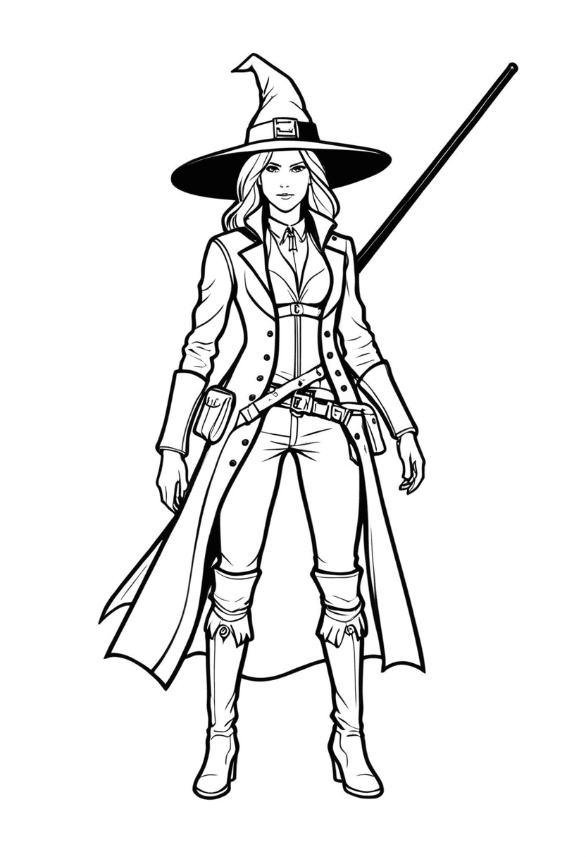 Witchs Quest — free printable coloring page to download and print