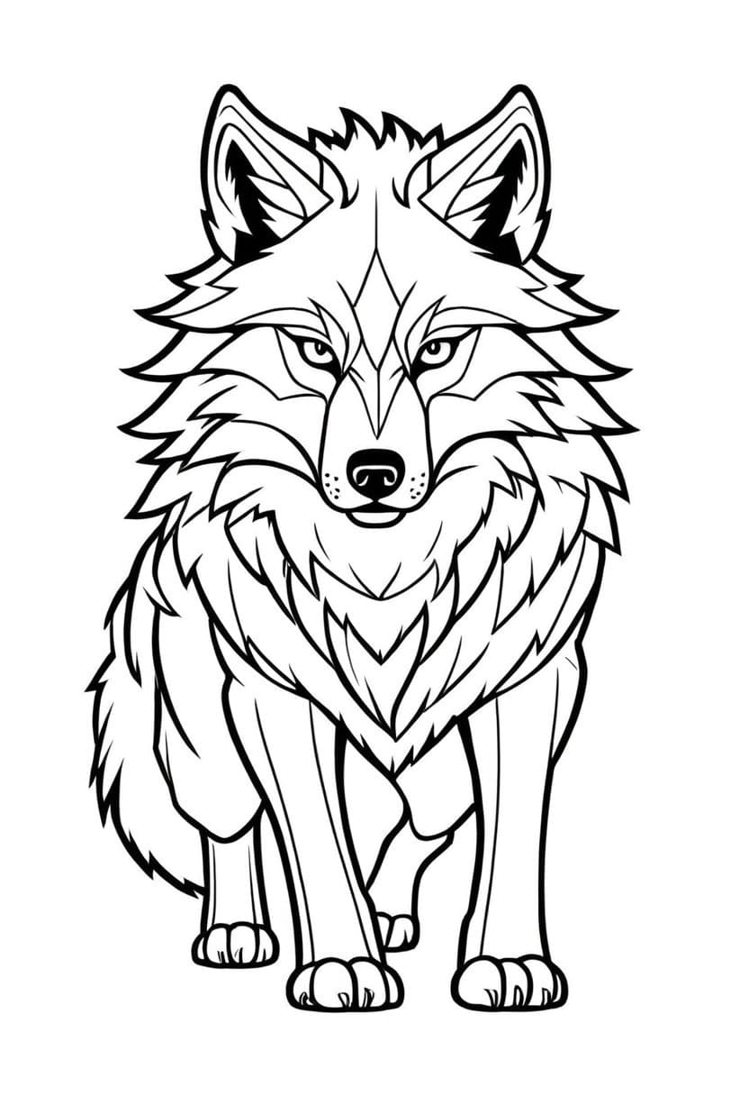 Wolf — free printable coloring page to download and print