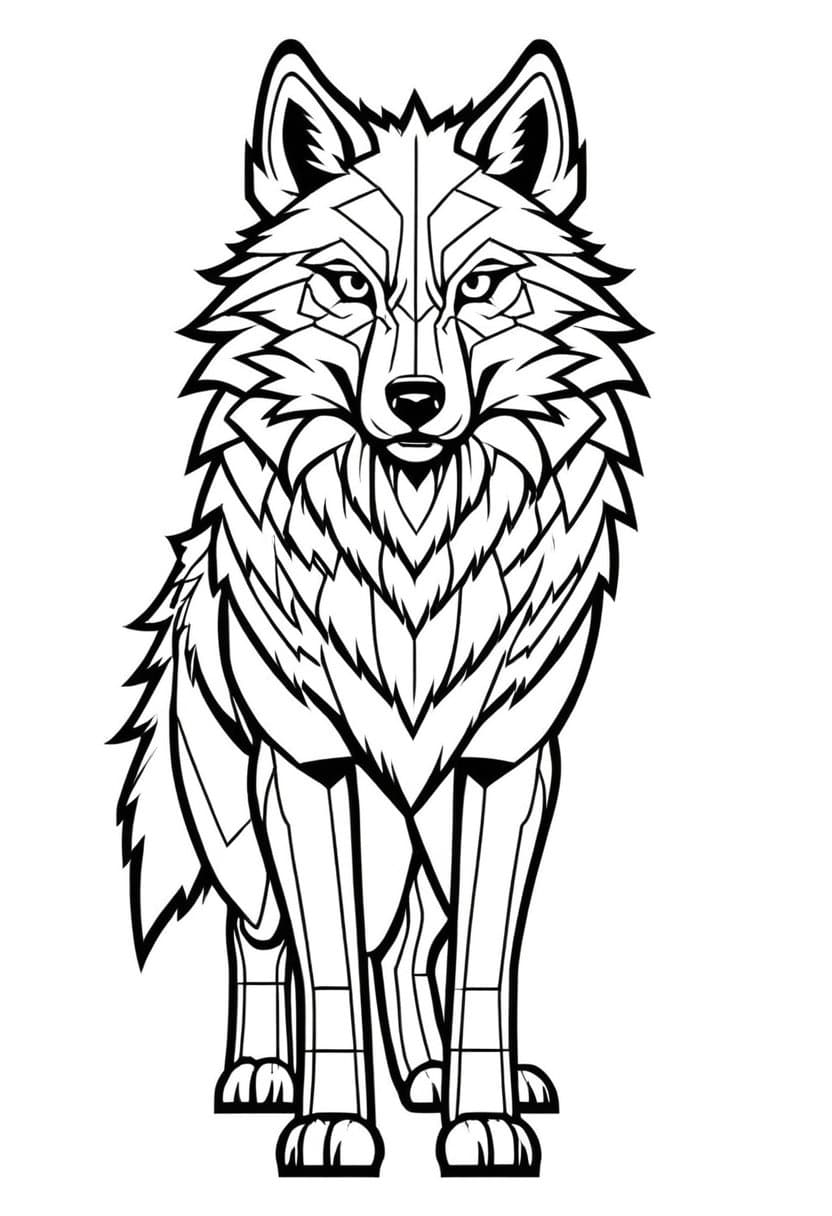 Wolf — free printable coloring page to download and print