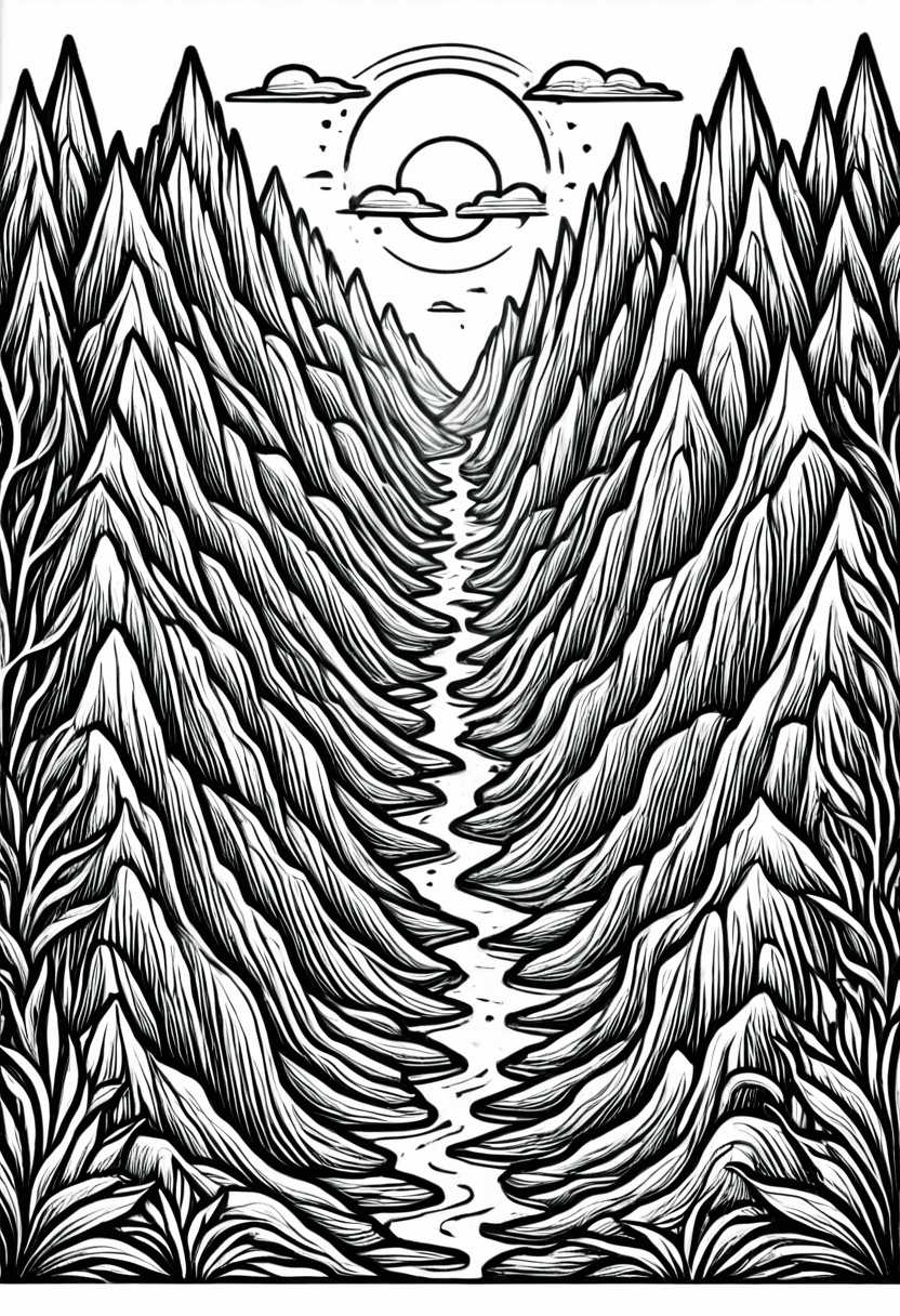 Woodland Path — free printable coloring page to download and print