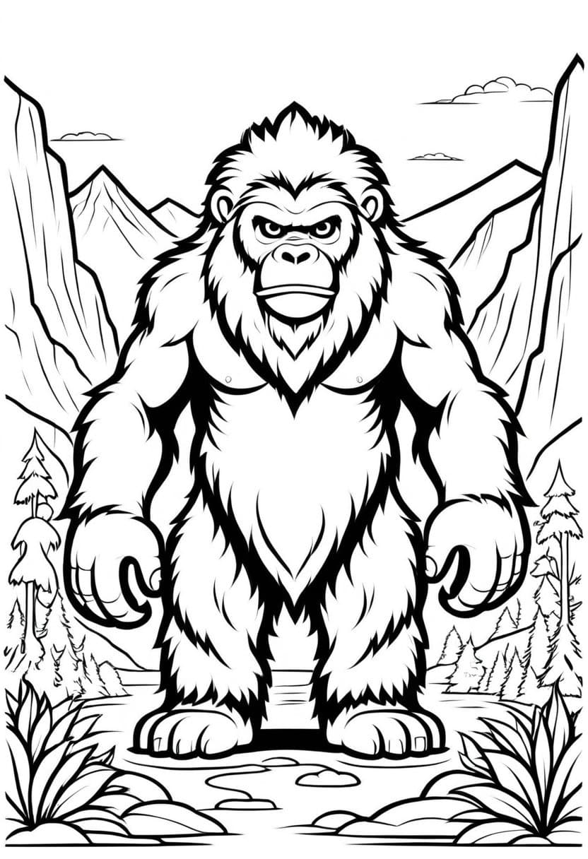 Yetis Rocky Adventure — free printable coloring page to download and print