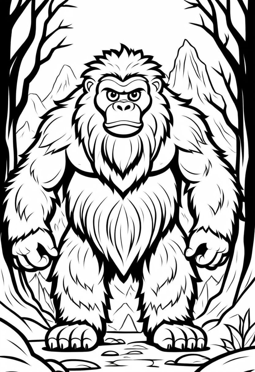Yetis Wild Adventure — free printable coloring page to download and print